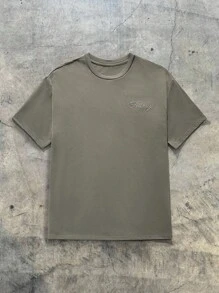 EASEVO Áo ba lỗ thêu chữ cổ tròn không tay dệt kim cỡ lớn dành cho nam, phù hợp cho mùa hè - xanh quân đội - Xem 2