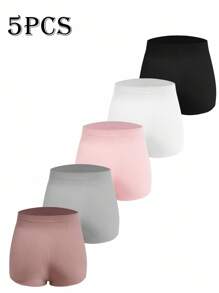 Moonlight&Mama 5pcs/Set Solid Color Maternity Elastic Waist Underwear - Multicolor - View 7