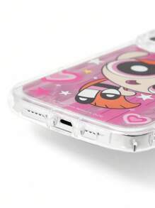 THE POWERPUFF GIRLS X SHEIN Durable And Fashionable Mobile Phone Case, Four-Sided Thick Airbag Anti-Drop, Blossom Pattern Chiffon Protective Cover Design, Compatible With IPhone 11 - 17 Pro Max ,Y2K - Red - View 6