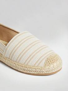 Solezae Giày nữ đi nghỉ dép đế xuồng vải sọc Espadrill mũi tròn đế xuồng đế bệt - Nhiều màu - Xem 5