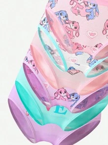 6-Piece Cute Cotton Blend Little Girls Underwear Set With Contrast Piping And Fun Prints Kids Panties Backto SchoolFashion Fall Winter - Multicolor - View 6