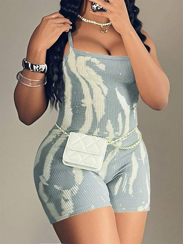 INAWLY جمبسوت قميص كامي مخطط بالربطة للنساء ذوات الحجم الكبير