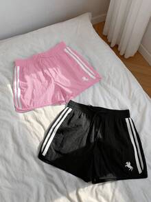 Comfortcana Quần short thể thao thêu sọc hai tông màu thoải mái mùa hè - Nhiều màu - Xem 4