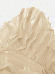 Slaydiva 2025 Summer New Arrival, Music Festival, Wedding Season, Easter, Western Style, Nomadic Style, St. Patrick's Day, Birthday Party, Graduation Season, Student Wear, Daily Casual, Leisure, Vacation, Cruise Travel, Beach, Sunbathing, Fashionable, Texture, Strapless, Yellow, Plus Size Women Jumpsuit Ruffle Jumpsuit Women Jumpsuit Summer Jumpsuit Vacation Outfit Tube Top Jumpsuit - Apricot - View 10