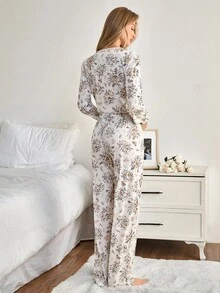 EURMUSE Cotton Women PLUS SIZE 2 Pcs Floral Pattern Homewear Set - Multicolor - View 2