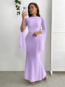 SHEIN Lady 2025 新款女式纯色网眼拼接长袖修身连衣裙 紧身鱼尾下摆优雅连衣裙 女式秋季服装 婚礼宾客礼服 女式秋季服装 女式秋季服装 万圣节服装 女式正式礼服 女式生日礼服 女式秋季礼服 女式鸡尾酒礼服 生日礼服 教堂服装 波西米亚风女装 女式派对礼服 女式教堂礼服 女式礼服 女式休闲节日服装 女式西部服装 女式机场服装 女式优雅服装 女式 Fairycore 生日服装 狂欢服装 节日 新娘妈妈婚礼礼服 女式晚宴礼服 婚礼宾客礼服 婚礼宾客正式礼服 女式西部服装 - 紫色 - 查看 4