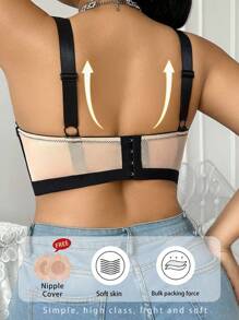 SHEIN 1 Áo ngực có gọng thêu lưới cỡ lớn - Nhiều màu - Xem 2