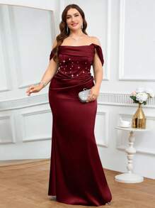 Coutiva Plus Size Formal Evening Gown (Heavily Embellished),Sequin Formal Dress Women Off Shoulder Formal Dress Formal Evening Gown Gala Evening Gown Birthday Dinner Dress