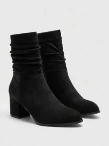 CUCCOO BIZCHIC 新款高端舒适时尚粗跟踝靴 - 黑色 - 查看 6