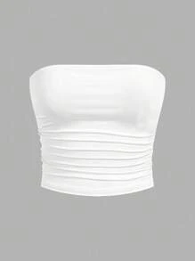 Comfortcana 4pcs Women's Basic Comfortable Ruched Camisole Tops Suitable For Going Out - Multicolor - View 7