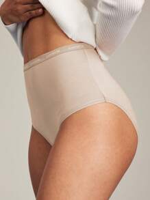 LUVLETTE 3 条装透气棉质高腰基本款三角裤女士内裤套装 - 柔和色彩，也适合青少年女孩和儿童