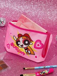 THE POWERPUFF GIRLS X SHEIN 1pc Polyester Blossom, Bubbles, Buttercup Pattern Lightweight Cosmetic Bag, Suitable For Storing Cosmetics, Stationery, Daily Necessities, Digital Products, Great For Commuting, School, Travel, Suitable For Men, Women, Students,Bubbles, Blossom, Buttercup, Friendship, Love,Y2K - Multicolor - View 3