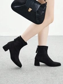 CUCCOO BIZCHIC 女式弹力后拉链时尚百搭靴 - 黑色 - 查看 4