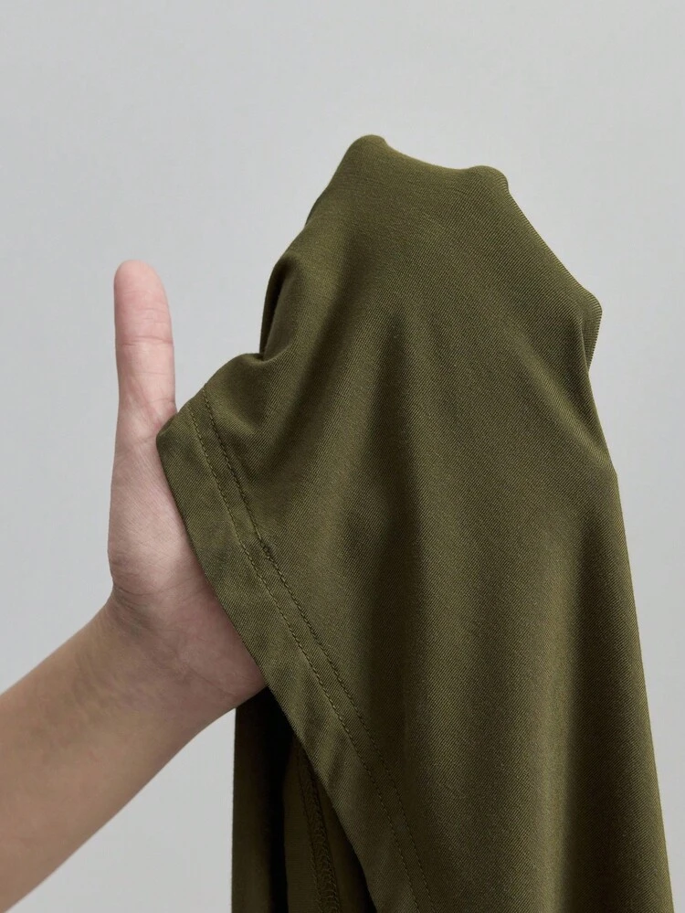Women's Elegant Olive Green Summer Party Dress,Retro 2000s Sleeveless Mid-Length Dress,3D Floral Decor Pleated Office Business Casual Autumn Clothing