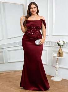 Coutiva Plus Size Formal Evening Gown (Heavily Embellished),Sequin Formal Dress Women Off Shoulder Formal Dress Formal Evening Gown Gala Evening Gown Birthday Dinner Dress