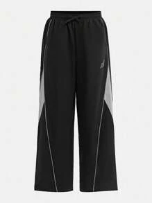 JNSQ Back To School Clothes, Tween Girls And Boys Casual Sports Cargo Pants, Tween Girl Elastic Waist Color Block Reflective Loose Wide Leg Sports Pants - Multicolor - View 6