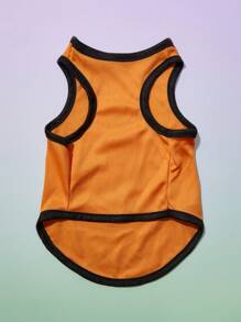 PETSIN 1 pieza Disfraz de perro para Halloween - Chaleco ligero y transpirable de color naranja con estampado gráfico de expresión de dibujos animados divertidos, perfecto para perros en fiestas de Halloween, eventos de truco o y sesiones fotográficas festivas - Multicolor - Ver 6