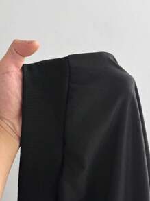 Sunspun 大码女式秋冬开襟连帽夹克，带索环，系带，流苏饰边，复古朋克休闲黑色夹克 - 黑色 - 查看 9