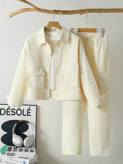 2pcs Boys' Apricot Solid Color Elegant Long Sleeve Sweatshirt And Pants Set Two Piece Set Linen Set For Boys Boys Two Piece Set Kids Long Sleeve Shirt And Pants Set