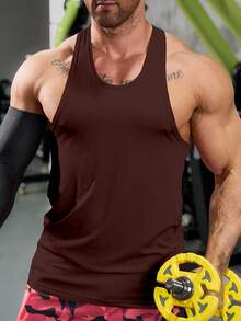 Manfinity Sport Corelite 男士撞色拼布字母图案圆领休闲运动背心