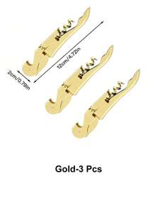 1 pieza/3 piezas Abrebotellas de vino tinto de acero inoxidable multifuncional con forma de caballito de mar, apto para restaurantes y bares, cocinas del hogar, abrebotellas diarios, abrebotellas de cerveza, abrelatas, uso al aire libre, campamento