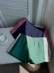 Comfortcana Bộ 2 quần short cạp chun màu tương phản dành cho nữ, mùa hè - Nhiều màu - Xem 4