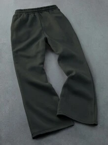 PAVTROS Manfinity Streetrush Men's Light Color New York Letter 3D Embroidered Sweatpants - Dark Grey - View 4