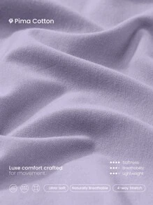 GLOWMODE Washed Pima Cotton Glow And Go Soft Breathable Curled Hem Cuffs Pockets Cropped Length Long-Sleeve Top Daily Casual Wear - Mauve Purple - View 5