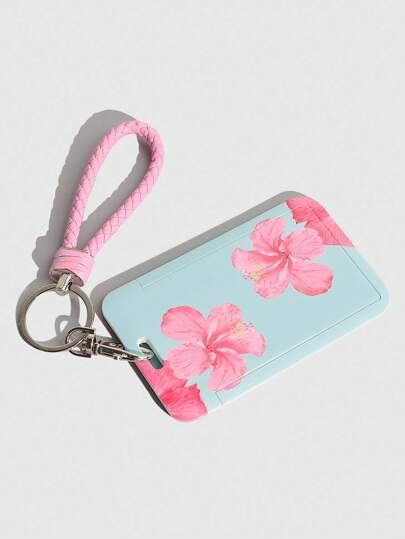 Fairycore 1 pièce Porte-cartes avec motif floral à glissière mignon, étui pour carte d'identité pour la rentrée scolaire