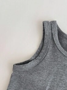 Baby Boy Letter Graphic Tank Top & Track Shorts