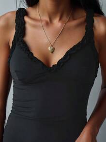 INAWLY Women's Casual Solid Color Fitted Cropped Tank Top, Summer