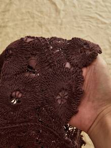 Travachic Áo khoác ngắn dệt kim màu nâu dáng suông với chi tiết viền lượn sóng và cổ chữ V dành cho nữ mùa thu đông, áo móc len nữ, áo ren nữ, áo ren màu nâu, áo phong cách Boho nữ, áo móc len màu nâu, phong cách kỳ nghỉ nhiệt đới, Bohemian, Ibiza, phong cách miền Tây. - màu nâu - Xem 8