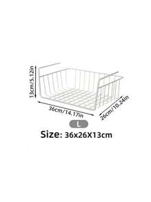 SHEIN Basic living 1入組懸掛籃子帶鉤子,廚房,懸掛多層收納架,拉調料籃子,至,滑動懸掛櫥櫃架子,收納架,家庭廚房用品,易安裝收納儲藏室整理