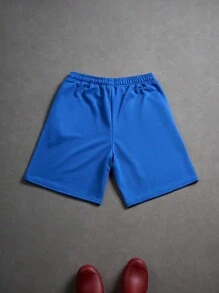 PAVTROS Manfinity Streetrush Men's Casual Cross Print Shorts, Summer - Blue - View 6