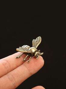 复古黄铜蜜蜂雕像 - 装饰性青铜昆虫雕像，适用于家居装饰、DIY 工艺品、房间装饰工艺品、餐桌装饰、办公桌、墙壁艺术和礼品 - 春季和日常造型生日毕业的迷人点缀 - 銅色 - 查看 4