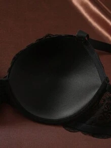 SHEIN 2 pièces Ensemble de soutien-gorge avec armatures en dentelle confortable et sans couture, tailles grandes, pour femmes. Ensemble de soutien-gorge push-up, rehaussant - Multicolore - Voir 6