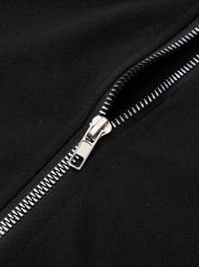 PAVTROS 男士街头时尚和嘻哈风格运动衫连帽衫，针织连帽运动衫运动衫，针织运动服，拉链和铆钉装饰，极简主义设计，独特风格，街头文化，年轻时尚，休闲舒适，简约别致，节日礼物，中性男士黑色拉链连帽衫黑色拉链连帽衫夹克拉链连帽衫带古铜色补丁男士街头风连帽衫宽松拉链连帽衫 - 黑色 - 查看 8