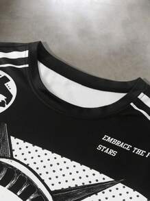 PAVTROS Men's Slogan Print Striped Crew Neck 2 In 1 Long Sleeve T-Shirt And Drawstring Waist Pants Casual Suit 2 Pieces Pants Set Joggers Sets Sweatpants Streetwear Sets Los Angeles Pants Set, A Great Gift For Your Boyfriend, Back To School Men Streetwear Sets Men Two Pieces Outfit Sweatpants Men Joggers Sets Los Angeles Men Set Men 2 Pieces Pants Set , Fall Clothes