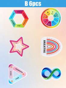 Bộ 36 miếng dán giảm lo âu, miếng dán cảm giác nhiều màu sắc có kết cấu giúp giảm căng thẳng, lý tưởng để sử dụng tại bàn làm việc và lớp học - Nhiều màu - Xem 9