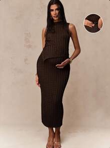 MaterniChic Fall Women Clothes Maternity Two-Piece Suits Fall Women Clothes - Brown - View 1