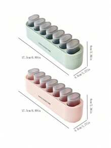 1/2 piezas Caja de medicina semanal de 7 días de plástico, separador de píldoras de gran capacidad con recordatorio, caja de empaque de medicamentos mini, caja de medicina portátil para viajes - Multicolor - Ver 19