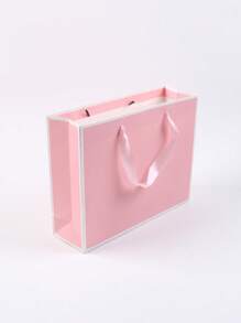SHEIN 1 pièce Sac d'emballage cadeau rose simple, stockage quotidien occasionnel pour la Saint-Valentin