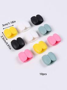 10/20 clipes organizadores de cabos de cores aleatórias, enroladores decorativos para cabos de fone de ouvido/carregamento, dispositivo de enrolamento multifuncional