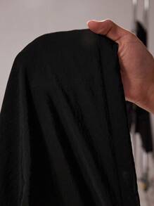 Rustia Plus Size Solid Color Waterproof Hooded Long Sleeve Jacket Fall Winter Cloth For Women Autumn CASUAL - Black - View 12