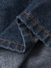 DAZY Women's Street Style Pocketed Long Sleeve Denim Dress - Blue - View 9