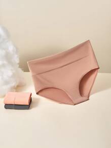 LUVLETTE 3条装透气棉质基础款高腰三角裤女士内裤套装 - 舒适 - 彩色 - 查看 6