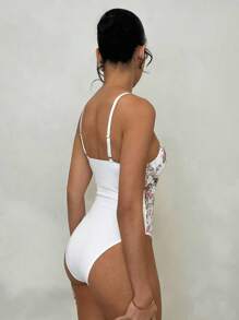 SHEIN PETITE 女士花卉印花紧身衣