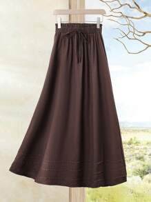 Rusticease 女士休闲打结亚麻裙 - 彩色 - 查看 8