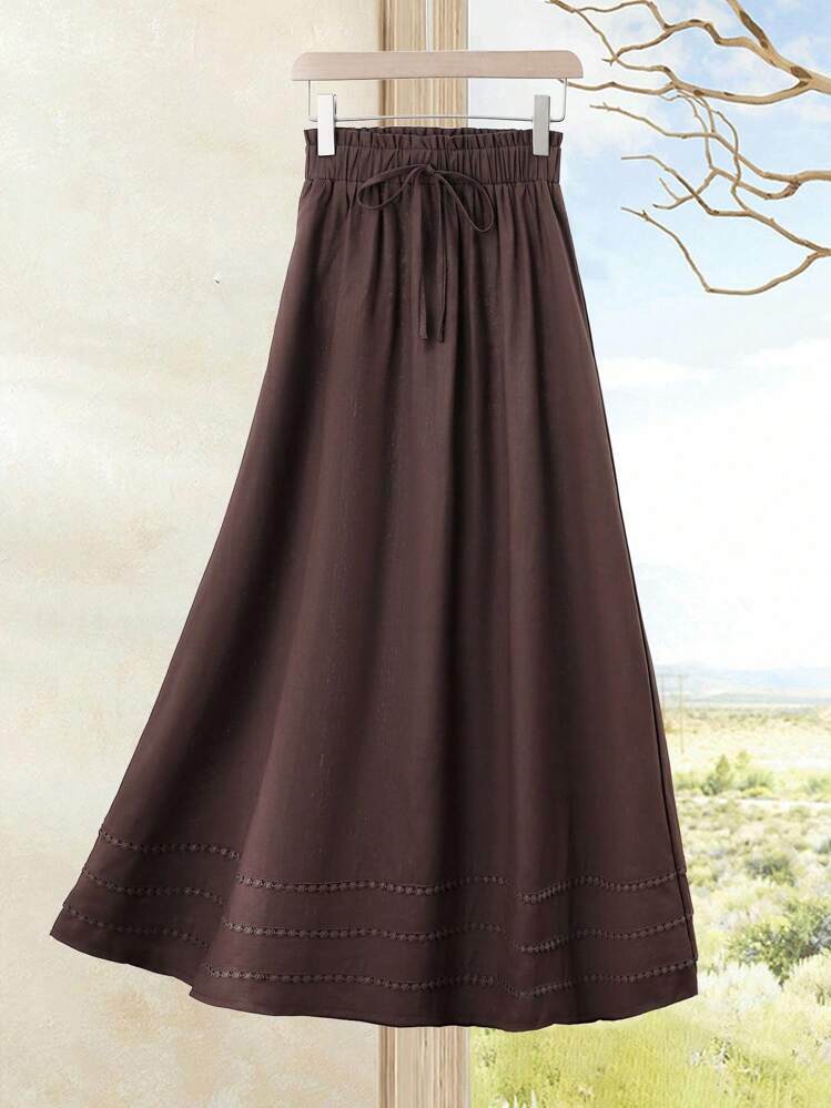 Rusticease 女士休闲打结亚麻裙 - 彩色 - 查看 8