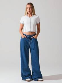 Fluxe 女式 V 领插肩短袖短款休闲 T 恤